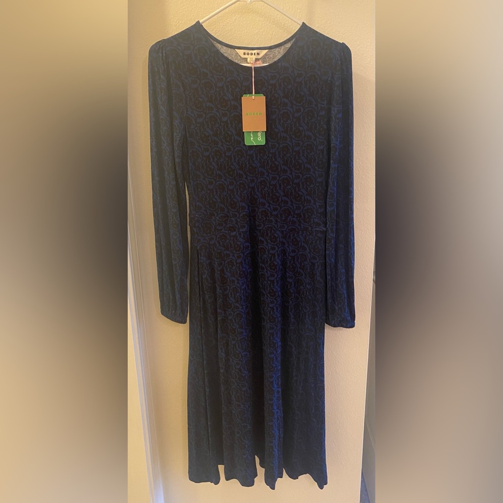 Boden NWT blue and black print